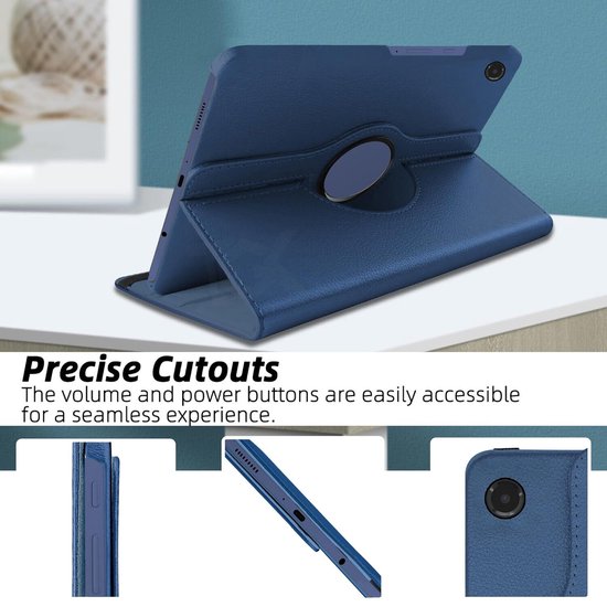 Samsung Galaxy Tab A9+ 11 inch 2023 & Tab A11 Plus Hoesjes – 360° draaibaar – Multi-stand – Donkerblauw-Tablethoesjes-Ilumina Benelux