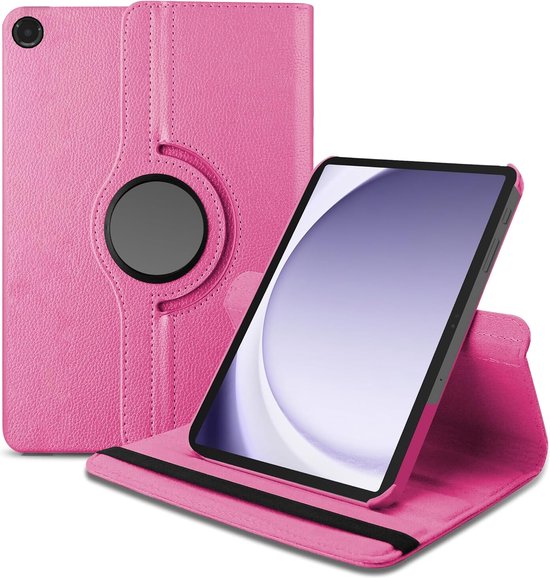 Samsung Galaxy Tab A9+ 11 inch 2023 & Tab A11 Plus Hoesjes – 360° draaibaar – Multi-stand – Donkerroze-Tablethoesjes-Ilumina Benelux