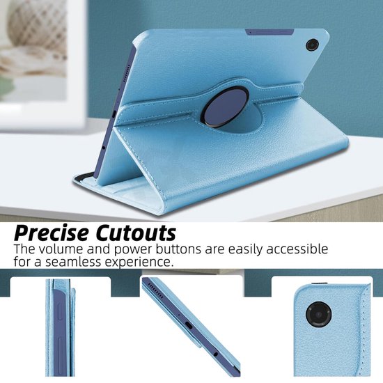 Samsung Galaxy Tab A9+ 11 inch 2023 & Tab A11 Plus Hoesjes – 360° draaibaar – Multi-stand – Lichtblauw-Tablethoesjes-Ilumina Benelux