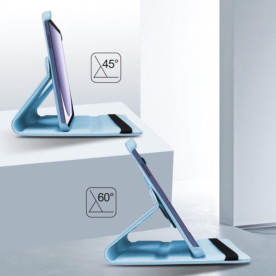 Samsung Galaxy Tab A9+ 11 inch 2023 & Tab A11 Plus Hoesjes – 360° draaibaar – Multi-stand – Lichtblauw-Tablethoesjes-Ilumina Benelux