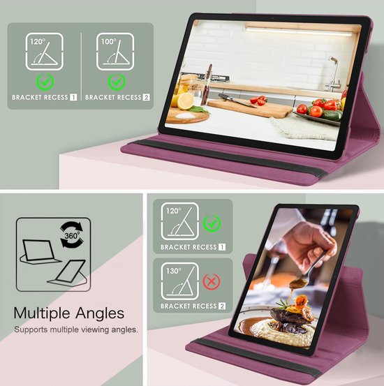 Samsung Galaxy Tab A9+ 11 inch 2023 & Tab A11 Plus Hoesjes – 360° draaibaar – Multi-stand – Paars-Tablethoesjes-Ilumina Benelux