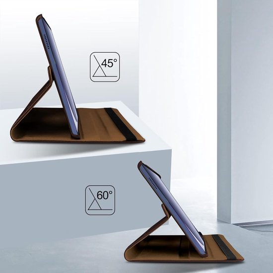 Samsung Galaxy Tab A9 8.7 (2023) Hoesjes – 360° draaibaar – Multi-stand – Bruin-Tablethoesjes-Ilumina Benelux