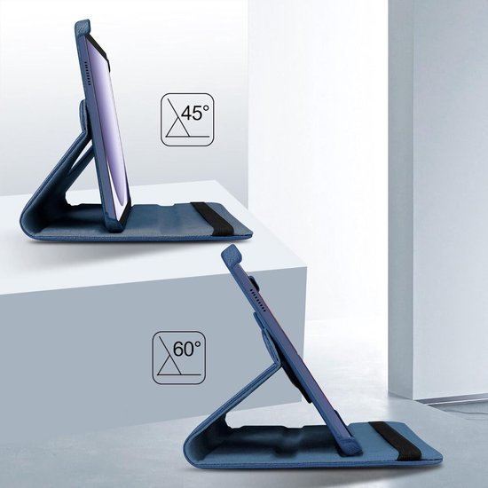 Samsung Galaxy Tab A9 8.7 2023 Hoesjes – 360° draaibaar – Multi-stand – Donkerblauw-Tablethoesjes-Ilumina Benelux
