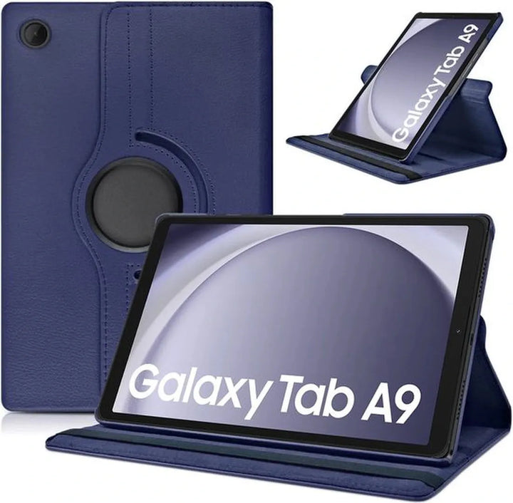 Samsung Galaxy Tab A9 8.7 2023 Hoesjes – 360° draaibaar – Multi-stand – Donkerblauw-Tablethoesjes-Ilumina Benelux