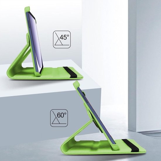 Samsung Galaxy Tab A9 8.7 (2023) Hoesjes – 360° draaibaar – Multi-stand – Groen-Tablethoesjes-Ilumina Benelux