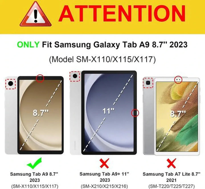 Samsung Galaxy Tab A9 8.7 (2023) Hoesjes – 360° draaibaar – Multi-stand – Paars-Tablethoesjes-Ilumina Benelux