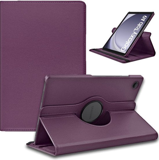 Samsung Galaxy Tab A9 8.7 (2023) Hoesjes – 360° draaibaar – Multi-stand – Paars-Tablethoesjes-Ilumina Benelux