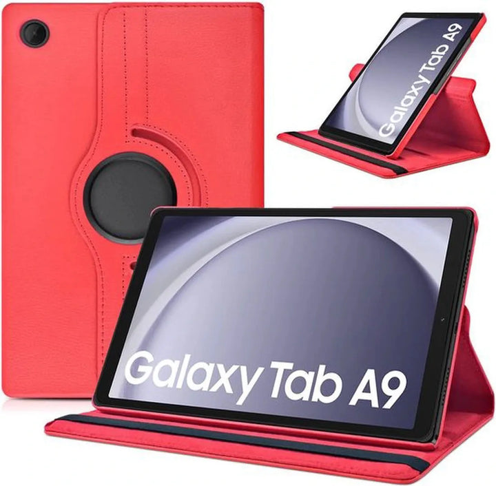 Samsung Galaxy Tab A9 8.7 (2023) Hoesjes – 360° draaibaar – Multi-stand – Rood-Tablethoesjes-Ilumina Benelux