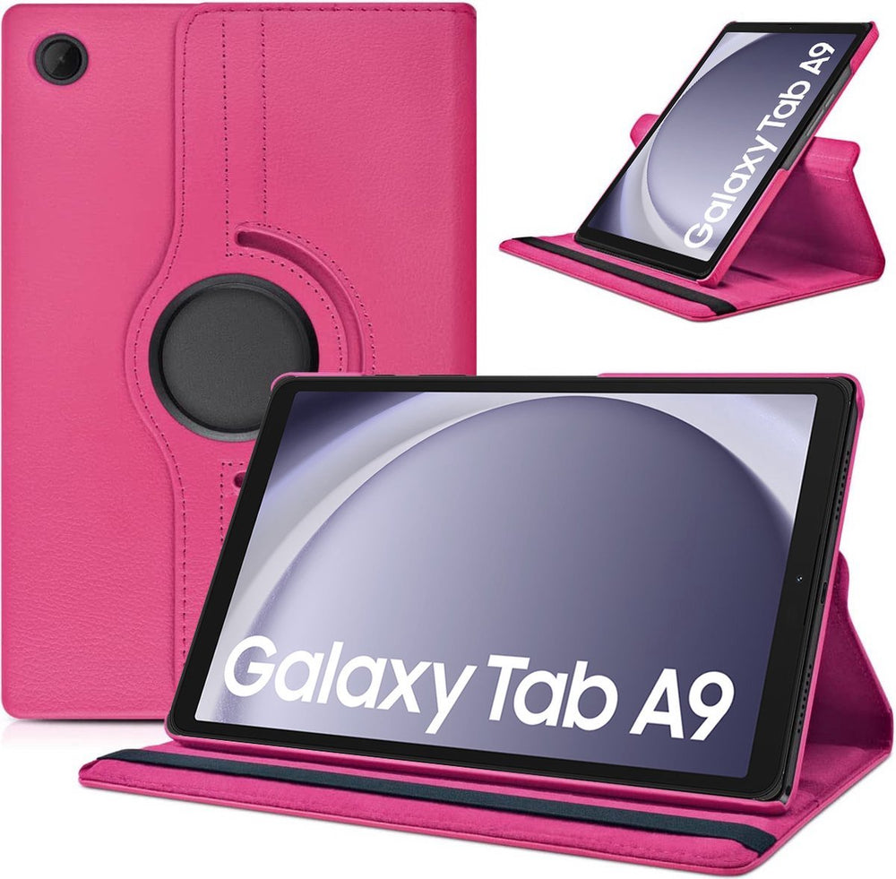 Samsung Galaxy Tab A9 8.7 (2023) Hoesjes – 360° draaibaar – Multi-stand – Roze-Tablethoesjes-Ilumina Benelux