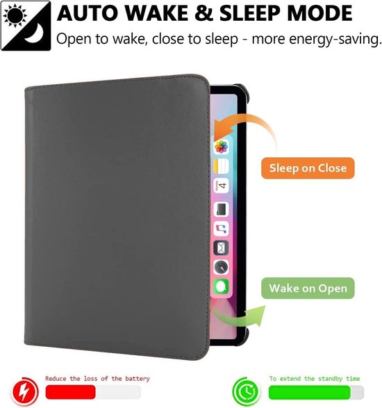 Samsung Galaxy Tab A7 Lite – Multi-stand case Hoesjes – 360° draaibaar – Grijs-Tablethoesjes-Ilumina Benelux