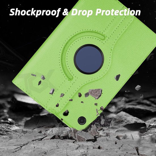 Samsung Galaxy Tab A9 8.7 2023 & Tab A11 Hoesjes – 360° draaibaar – Multi-stand – Groen-Tablethoesjes-Ilumina Benelux