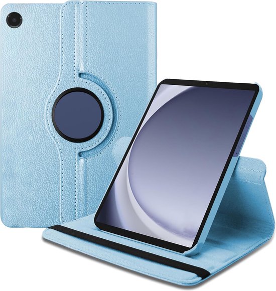 Samsung Galaxy Tab A9 8.7 2023 & Tab A11 Hoesjes – 360° draaibaar – Multi-stand – Lichtblauw-Tablethoesjes-Ilumina Benelux