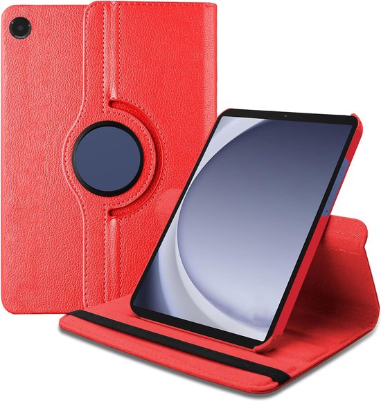 Samsung Galaxy Tab A9 8.7 2023 & Tab A11 Hoesjes – 360° draaibaar – Multi-stand – Rood-Tablethoesjes-Ilumina Benelux