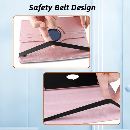 Samsung Galaxy Tab A9 8.7 2023 & Tab A11 Hoesjes – 360° draaibaar – Multi-stand – Roségoud-Tablethoesjes-Ilumina Benelux