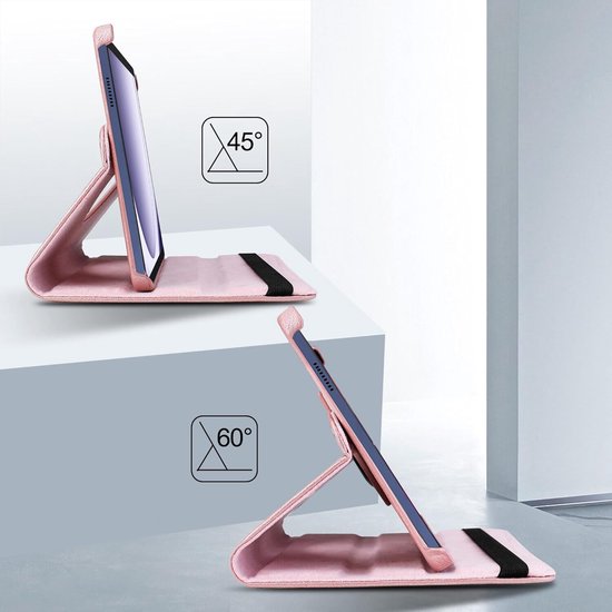 Samsung Galaxy Tab A9 8.7 2023 & Tab A11 Hoesjes – 360° draaibaar – Multi-stand – Roségoud-Tablethoesjes-Ilumina Benelux