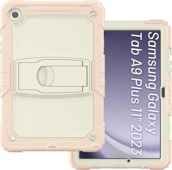 Samsung Galaxy Tab A9 8.7 inch Hoesjes – Schokbestendig Hoesjes – Penhouder & Screenprotector – Standfunctie – Lichtroze-Tablethoesjes-Ilumina Benelux