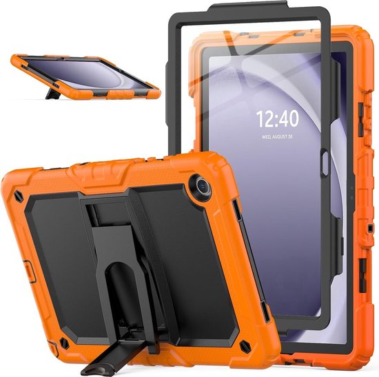 Samsung Galaxy Tab A9 8.7 inch Hoesjes – Schokbestendig Hoesjes – Penhouder – Screenprotector & Standfunctie – Oranje-Tablethoesjes-Ilumina Benelux