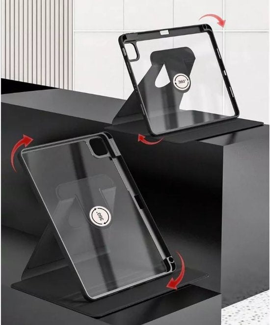 Samsung Galaxy Tab A9 8.7 inch & Tab A11 Hoesjes – 360° draaibaar – Standfunctie – Potloodhouder – Donkergroen-Tablethoesjes-Ilumina Benelux