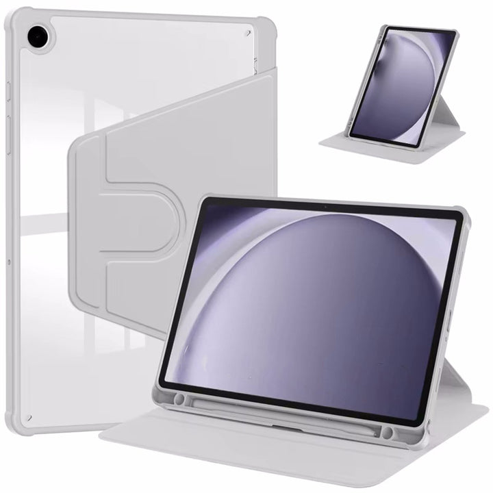 Samsung Galaxy Tab A9 Plus/A11 Plus 11 inch Hoesjes – 360° draaibaar stand – Acryl – Potloodhouder – Grijs-Tablethoesjes-Ilumina Benelux