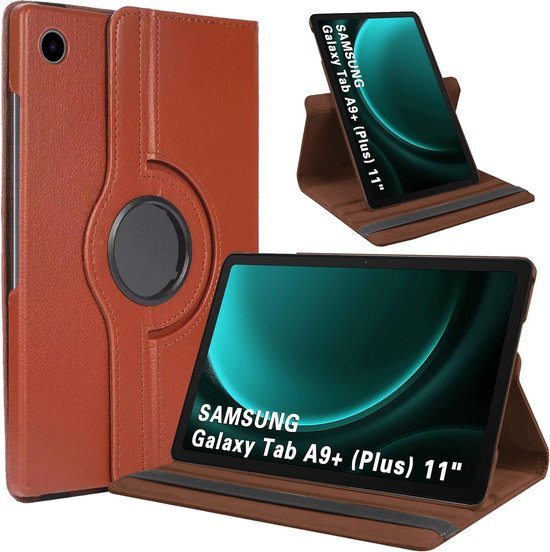 Samsung Galaxy Tab A9+ & Tab A11 Plus 11 inch 2023 Hoesjes – 360° draaibaar – Multi-stand – Bruin-Tablethoesjes-Ilumina Benelux