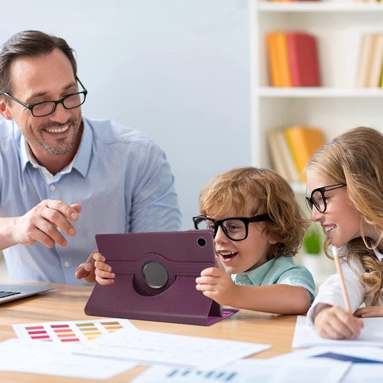Samsung Galaxy Tab A9+ & Tab A11 Plus 11 inch 2023 Hoesjes – 360° draaibaar – Multi-stand – Paars-Tablethoesjes-Ilumina Benelux