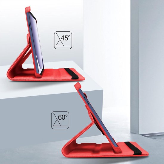 Samsung Galaxy Tab A9+ & Tab A11 Plus 11 inch 2023 Hoesjes – 360° draaibaar – Multi-stand – Rood-Tablethoesjes-Ilumina Benelux