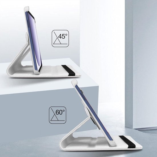 Samsung Galaxy Tab A9+ & Tab A11 Plus 11 inch 2023 Hoesjes – 360° draaibaar – Multi-stand – Wit-Tablethoesjes-Ilumina Benelux