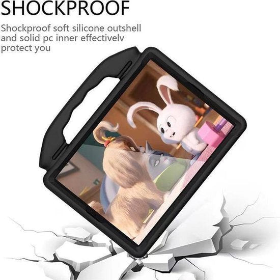 Samsung Galaxy Tab A9+ & Tab A11 Plus 11 inch 2023 – Kids Case Hoesjes – Schokbestendig – Zwart-Tablethoesjes-Ilumina Benelux