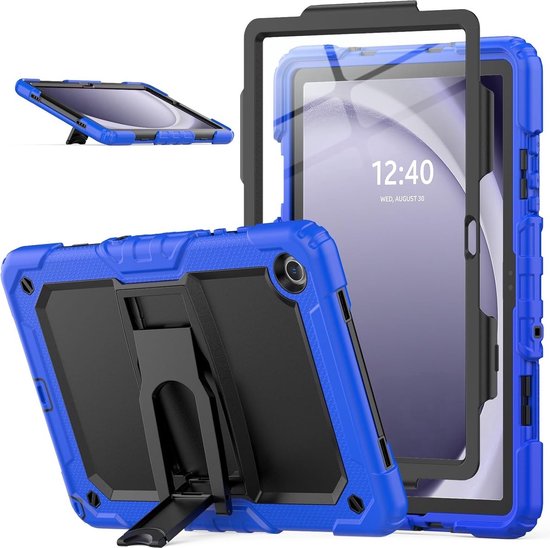 Samsung Galaxy Tab A9 WiFi 8.7 inch Hoesjes – Schokbestendig Hoesjes – Penhouder – Screenprotector & standaard – Blauw-Tablethoesjes-Ilumina Benelux