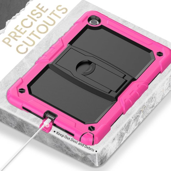 Samsung Galaxy Tab A9 WiFi 8.7 inch Hoesjes – Schokbestendig Hoesjes – Penhouder – Screenprotector & standaard – Roze-Tablethoesjes-Ilumina Benelux