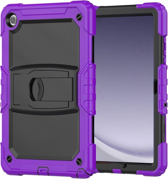 Samsung Galaxy Tab A9/A11 8.7 inch Hoesjes – Schokbestendig Hoesjes – Penhouder – Screenprotector & standaard – Paars-Tablethoesjes-Ilumina Benelux