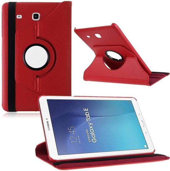 Samsung Galaxy Tab E 9.6 T560/T561 Hoesjes – 360° draaibaar – Multi-Stand Case – Rood-Tablethoesjes-Ilumina Benelux