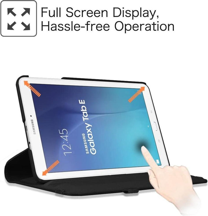 Samsung Galaxy Tab E 9.6 T560/T561 Hoesjes – 360° draaibaar – Multi-stand Case – Zwart-Tablethoesjes-Ilumina Benelux