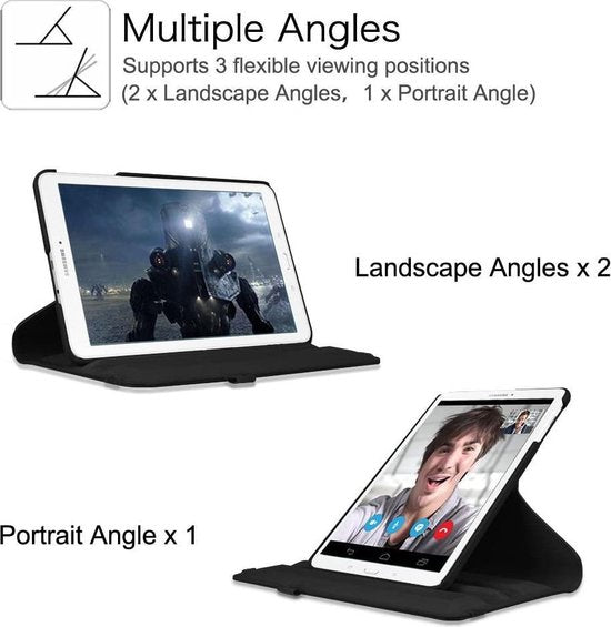 Samsung Galaxy Tab E 9.6 T560/T561 Hoesjes – 360° draaibaar – Multi-stand case – Paars-Tablethoesjes-Ilumina Benelux