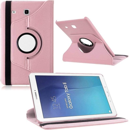 Samsung Galaxy Tab E 9.6 T560/T561 Hoesjes – 360° draaibaar – Standfunctie – Roségoud-Tablethoesjes-Ilumina Benelux