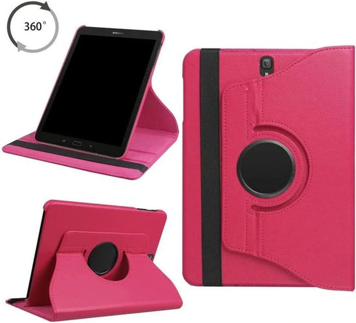 Samsung Galaxy Tab S2 8.0 T710/T715 Hoesjes – 360° draaibaar – Multi-stand – Donkerroze-Tablethoesjes-Ilumina Benelux