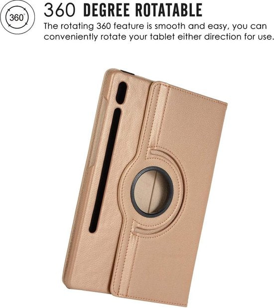 Samsung Galaxy Tab S6 10.5 2019 T860 Hoesjes – 360° draaibaar – Backcover – Goud-Tablethoesjes-Ilumina Benelux
