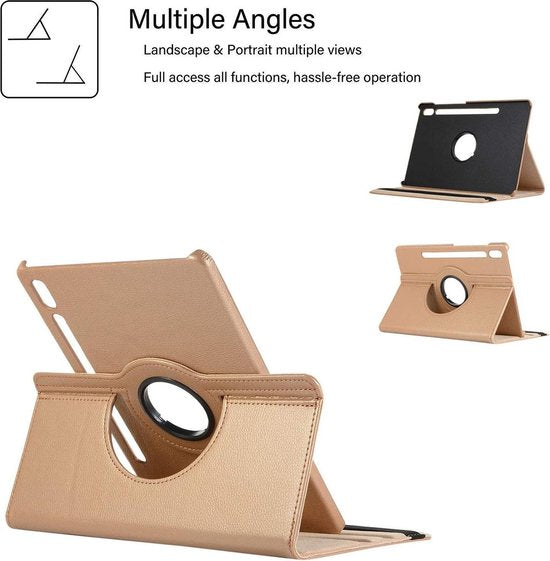 Samsung Galaxy Tab S6 10.5 2019 T860 Hoesjes – 360° draaibaar – Backcover – Goud-Tablethoesjes-Ilumina Benelux