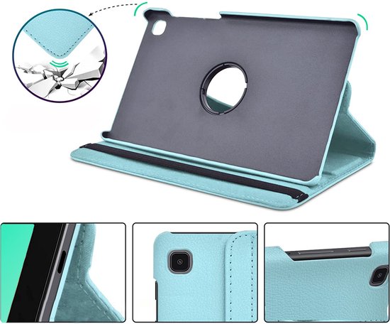 Samsung Galaxy Tab S6 Lite 10.4 (2020/2022/2024) Hoesjes – 360° draaibaar – Standfunctie – Lichtblauw-Tablethoesjes-Ilumina Benelux