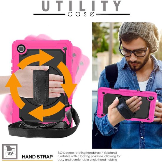 Samsung Galaxy Tab S6 Lite 10.4 (2020/2022/2024) Hoesjes – Schokbestendig – Screenprotector – Zwart/Roze-Tablethoesjes-Ilumina Benelux