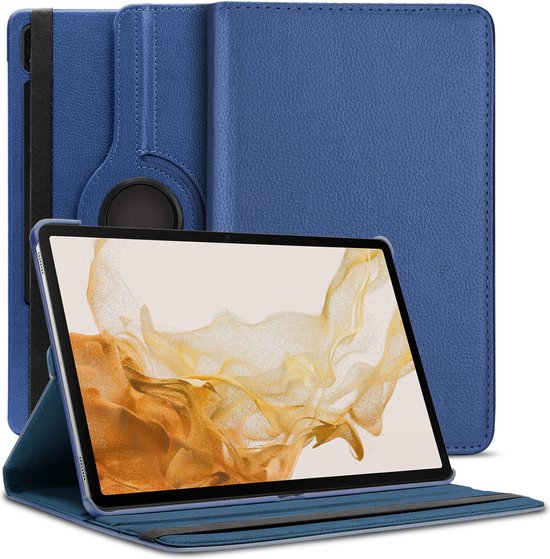Samsung Galaxy Tab S6 T860 Hoesjes – 360° draaibaar – Multi-stand – Donkerblauw-Tablethoesjes-Ilumina Benelux