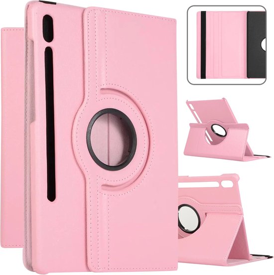 Samsung Galaxy Tab S6 T860 Hoesjes – 360° draaibaar – Multi-stand – Lichtroze-Tablethoesjes-Ilumina Benelux