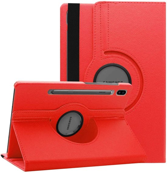 Samsung Galaxy Tab S6 T860 Hoesjes – 360° draaibaar – Multi-stand – Rood-Tablethoesjes-Ilumina Benelux