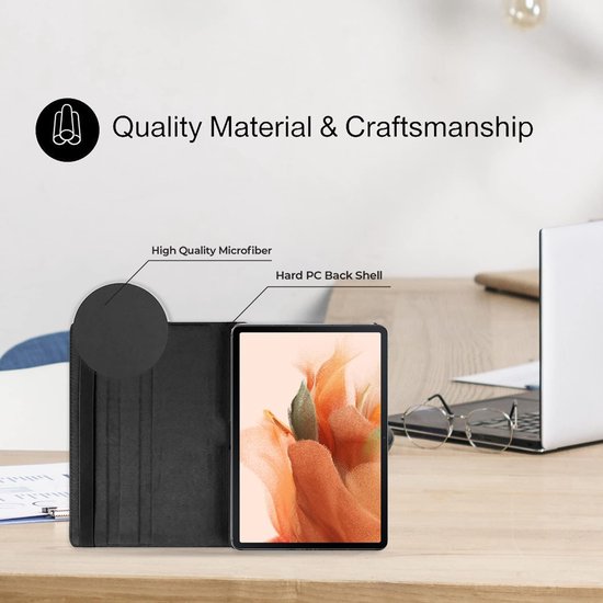 Samsung Galaxy Tab S6 T860 Hoesjes – 360° draaibaar – Multi-stand – Zwart-Tablethoesjes-Ilumina Benelux