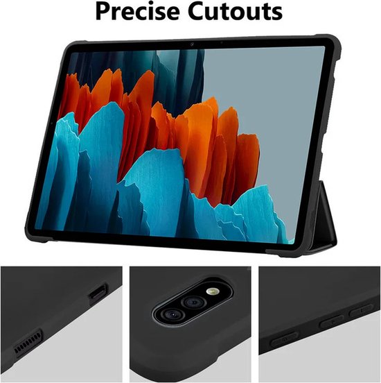 Samsung Galaxy Tab S7/S8 11 inch – Tri-Fold Cover – Ultraslank – Standfunctie – Zwart-Tablethoesjes-Ilumina Benelux