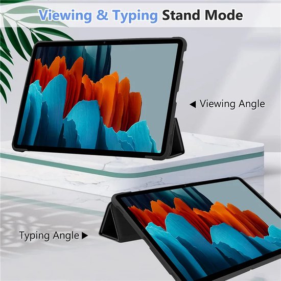 Samsung Galaxy Tab S7/S8 11 inch – Tri-Fold Cover – Ultraslank – Standfunctie – Zwart-Tablethoesjes-Ilumina Benelux