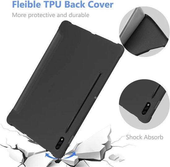 Samsung Galaxy Tab S7/S8 11 inch – Tri-Fold Cover – Ultraslank – Standfunctie – Zwart-Tablethoesjes-Ilumina Benelux