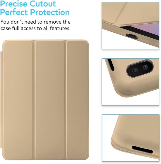 Samsung Galaxy Tab S7/S8 11 inch – Ultraslank Tri-Fold Cover – Standfunctie – Goud-Tablethoesjes-Ilumina Benelux