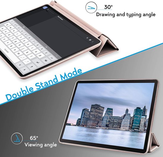 Samsung Galaxy Tab S7/S8 11 inch – Ultraslank Tri-Fold Cover – Standfunctie – Roségoud-Tablethoesjes-Ilumina Benelux