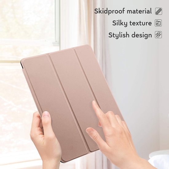 Samsung Galaxy Tab S7/S8 11 inch – Ultraslank Tri-Fold Cover – Standfunctie – Roségoud-Tablethoesjes-Ilumina Benelux